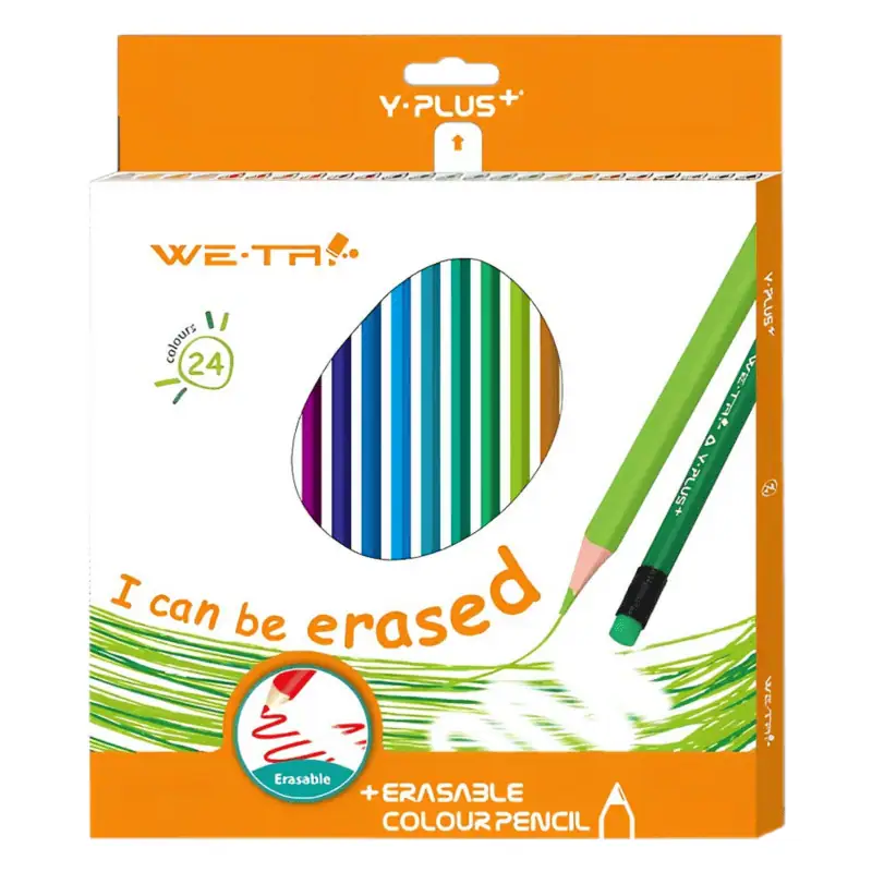 Y-Plus We tri 24 pcs erasable color pencil with eraser - Image 1