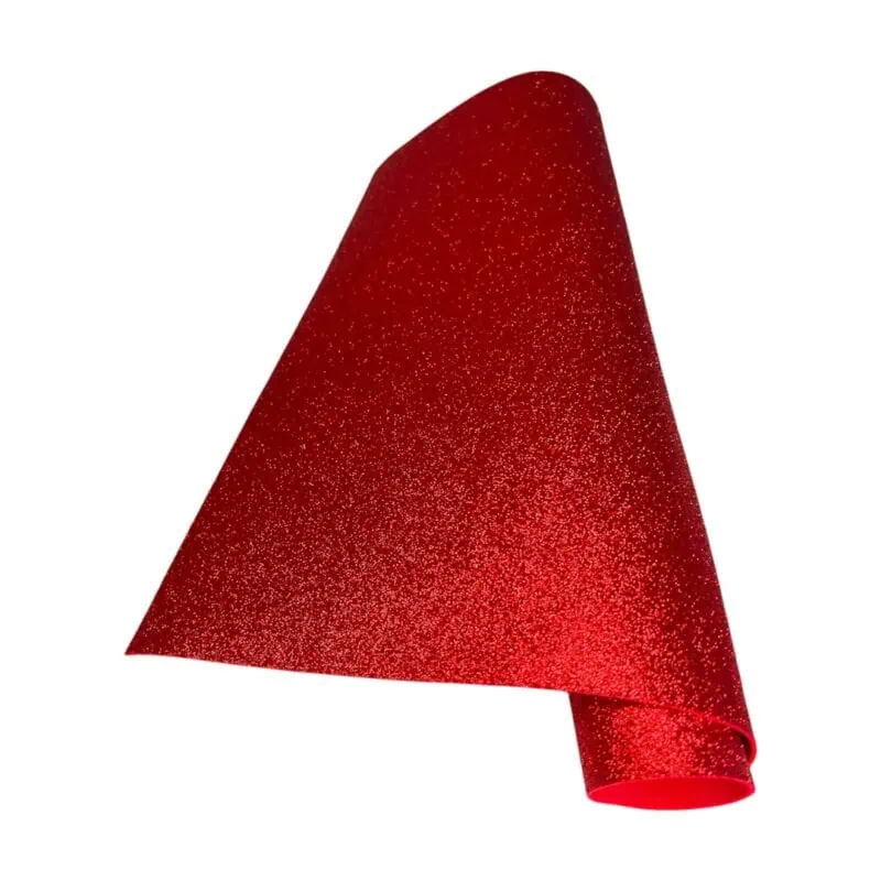 DEC Glitter EVA Foam Sheets 12/pack 50x70cm - Red - Image 1