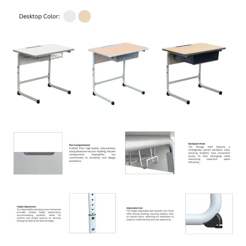 Premium Adjustable Desk 70x50cm - Image 4