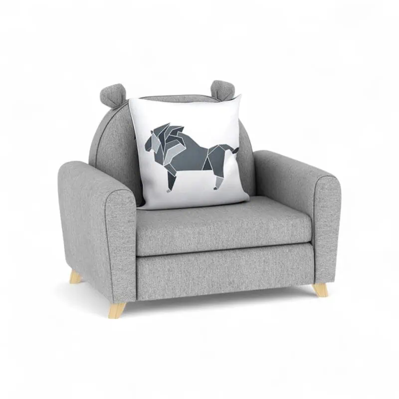 Premium Wooden Cotton Linen Children's  M-Single sofa - Image 1