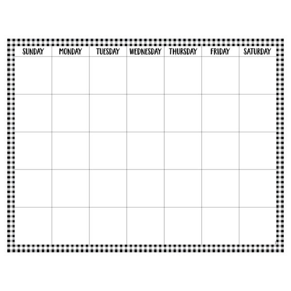 Buffalo Check (Core Decor) Calendar Chart