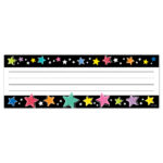 Colorful Stars On Black (Star Bright) Name Plates