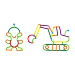 Magnetic construction toy featuring a crab and digger, perfect for educational play and enhancing children's creativity.