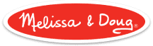 Red logo with Melissa and Doug