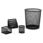 a group of black mesh objects