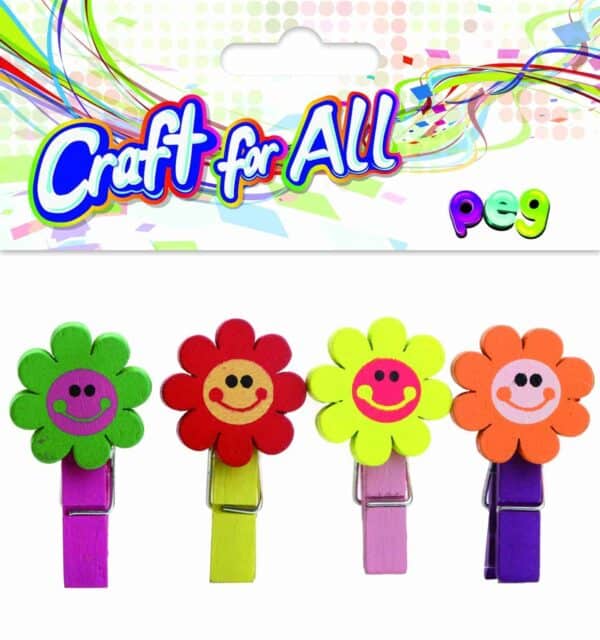 Wooden Flower Peg 4pcs