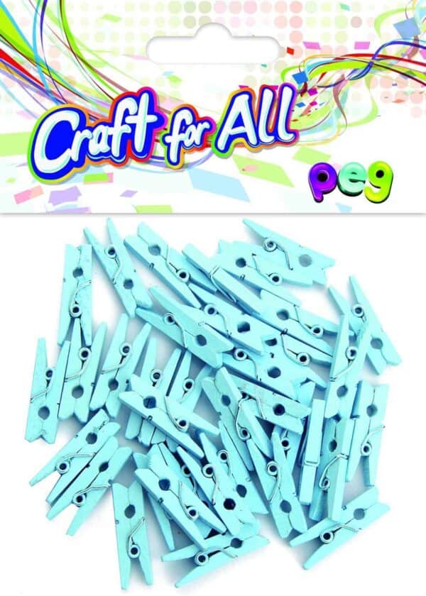 Blue wooden peg - 36pcs