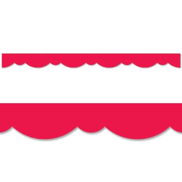 Poppy Red Stylish Scallops Border CTP-8567