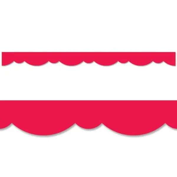Poppy Red Stylish Scallops Border CTP-8567