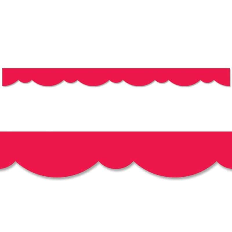 Poppy red stylish scallops border ctp-8567