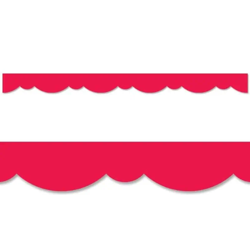 Poppy Red Stylish Scallops Border CTP-8567