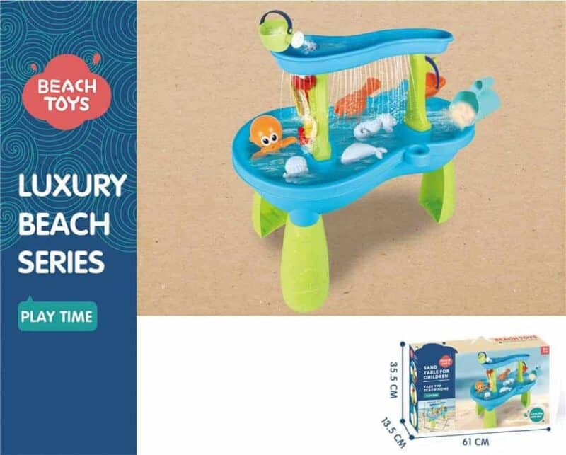Toddler sensory sand and water 2 level table set with 9 accessories