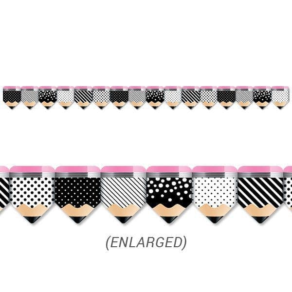 Bold & Bright Striped and Spotted Pencils Border CTP-8345