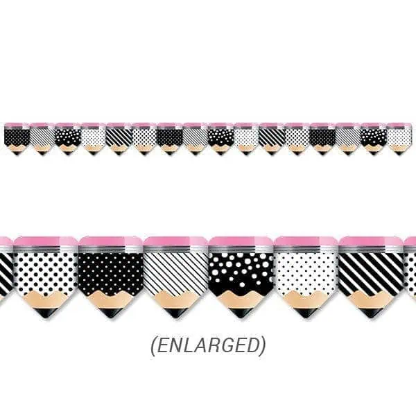 Bold & Bright Striped and Spotted Pencils Border CTP-8345