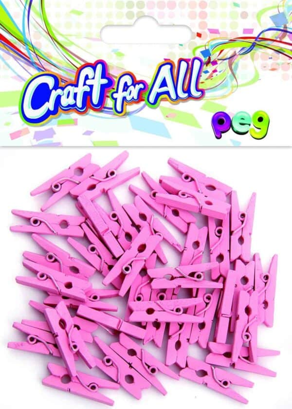 Pink wooden peg - 36pcs