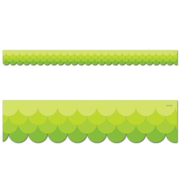 Painted Palette Ombre Lime Green Scallops Border CTP-0181