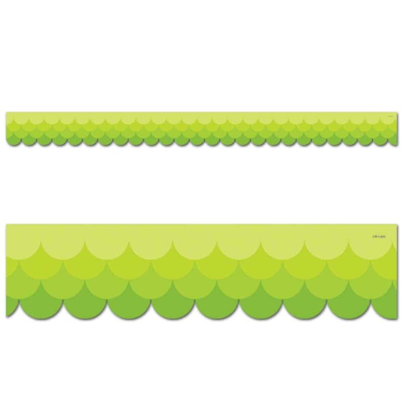 Painted palette ombre lime green scallops border ctp-0181