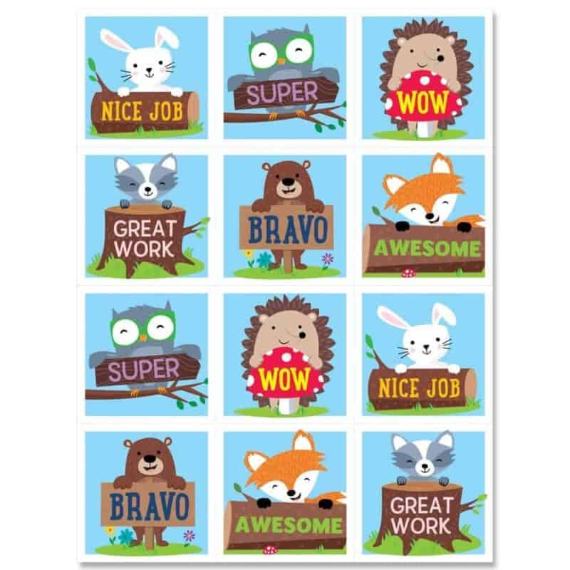 Woodland friends rewards stickers ctp-8753