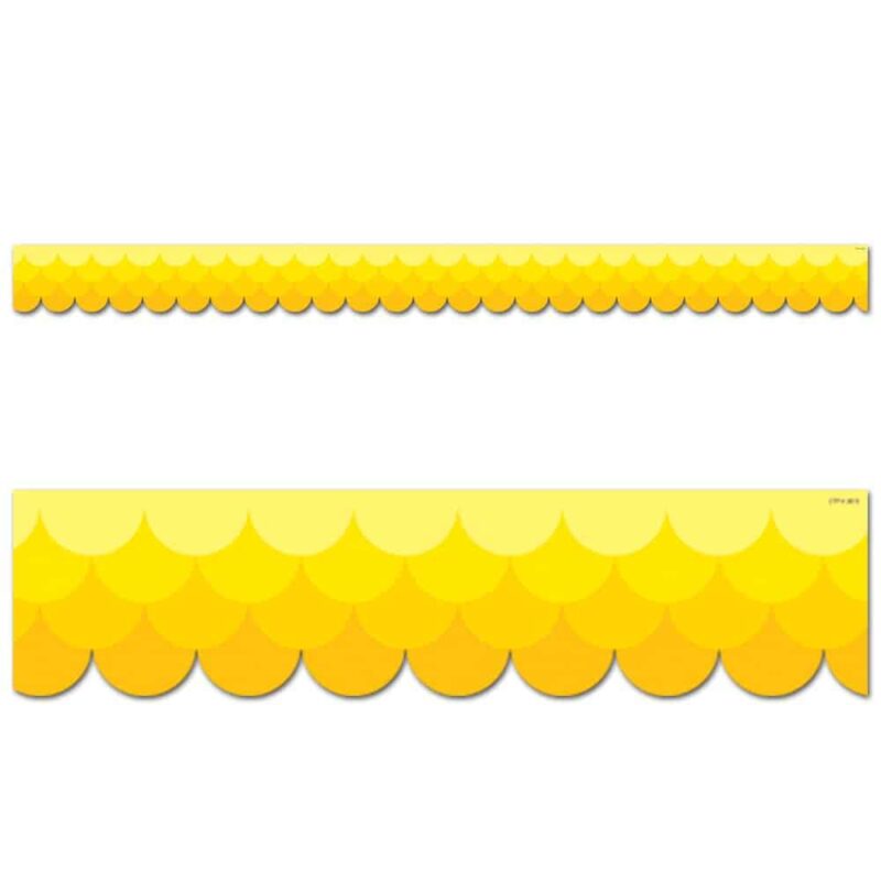 Painted palette ombre yellow scallops border ctp-0180
