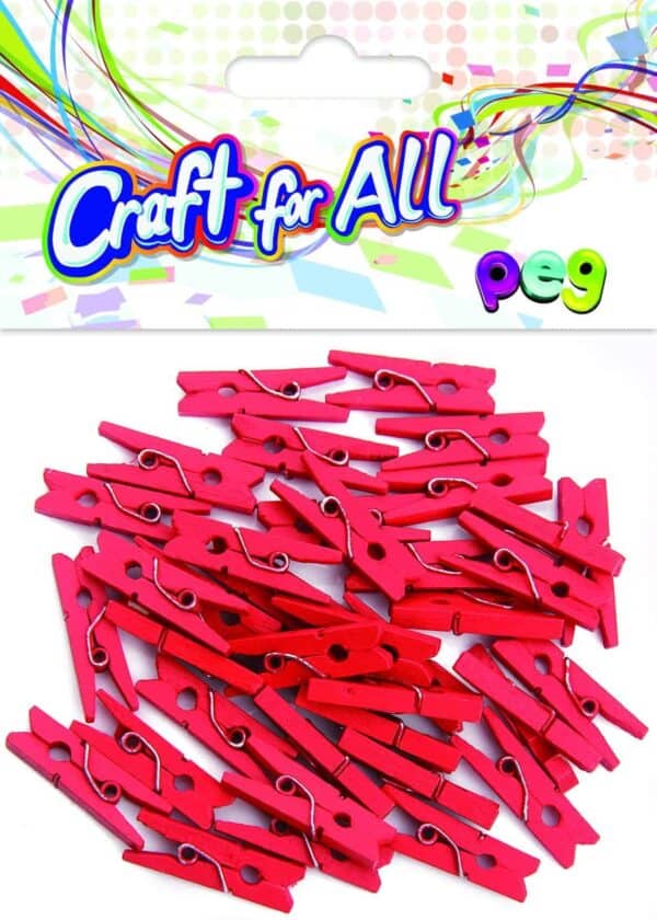 Red wooden peg - 36pcs
