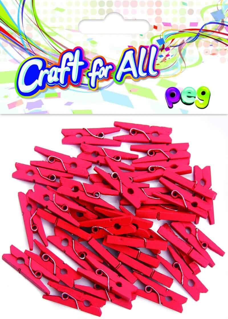 Red wooden peg - 36pcs