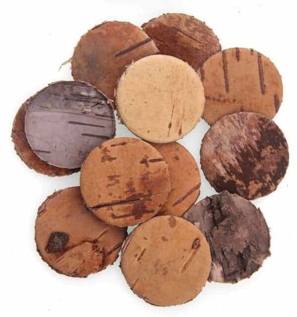 Tree Bark Log Wooden Circle Shaped Diameter 3.0cm, 12pcs