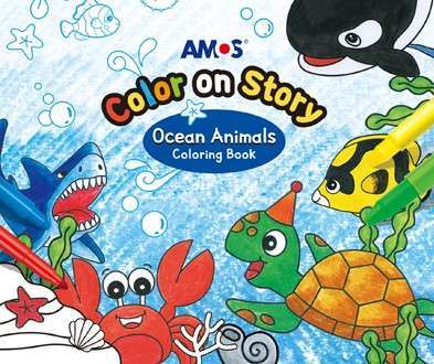 Amos color on story (mini coloring book) / ocean animals