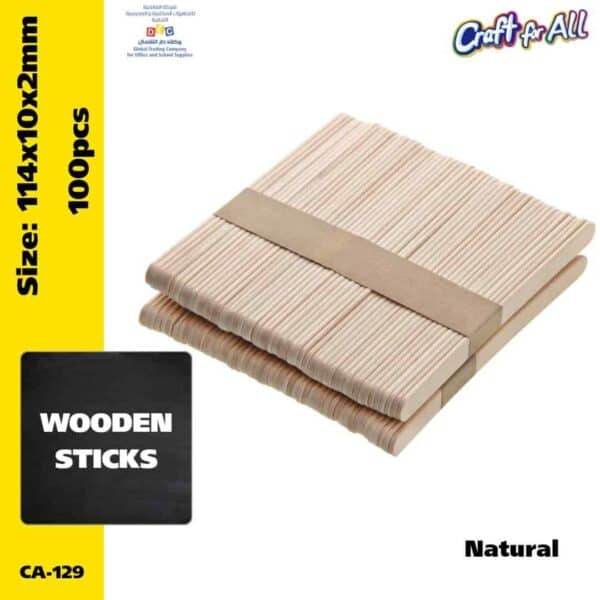 Natural wooden sticks - 100pcs