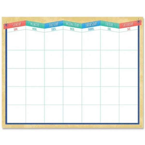 Mid-Century Mod Calendar Chart CTP-5277