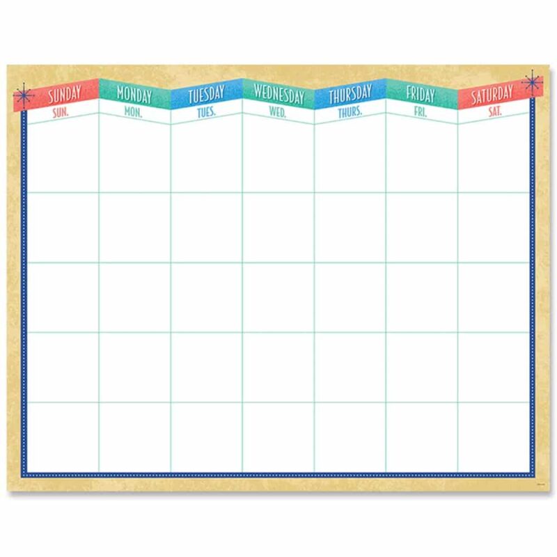 Mid-century mod calendar chart ctp-5277