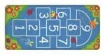 House of Kids Deco Mat Loop Hopscotch HOK-12105 - 100x200cm Colorful Playroom and Classroom Rug, Easy to Clean and Roll-up
