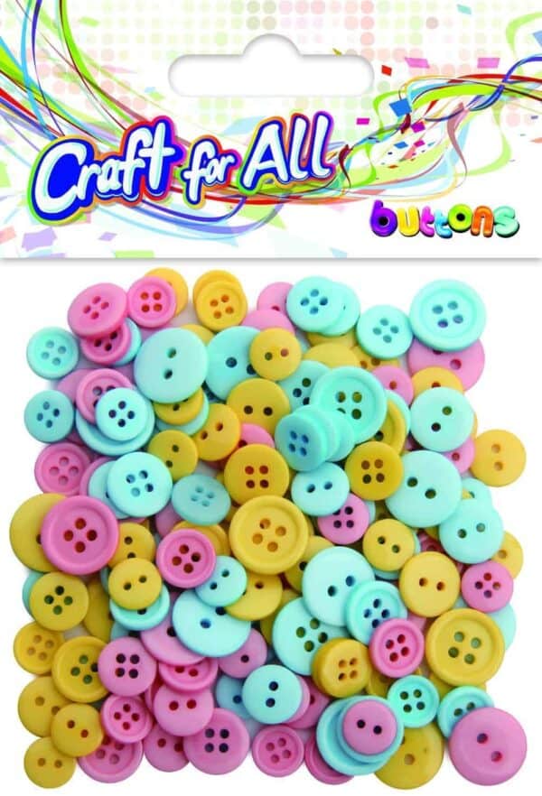 Craft for All - Pastel Buttons 10-15 mm 40g
