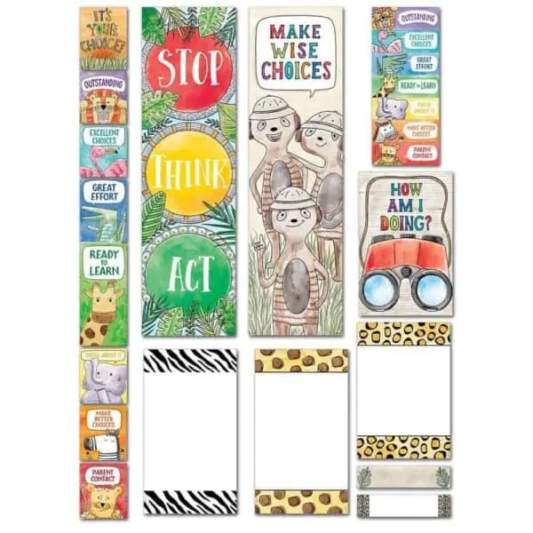 Safari Friends Behavior Clip Chart Mini Bulletin Board CTP-2174