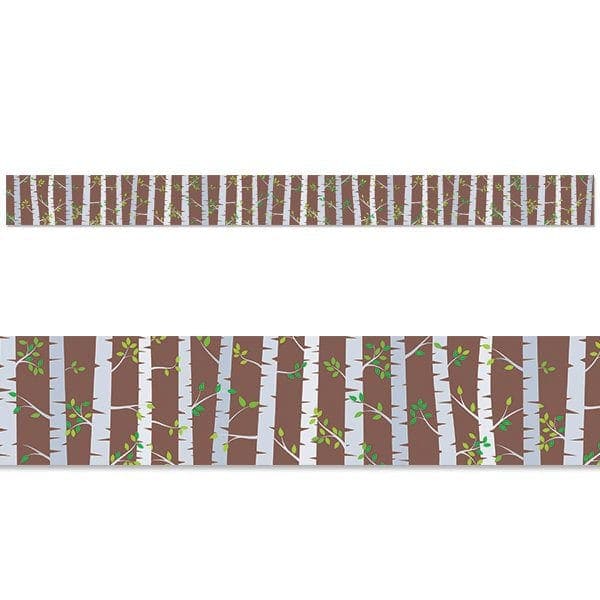 Woodland Friends Birch Trees Border CTP-8389