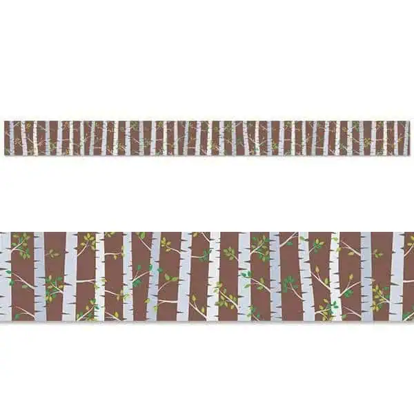 Woodland Friends Birch Trees Border CTP-8389