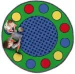 House Of Kids Giant Mat - Circle HOK-13066: 200x200cm Playful & Colorful Area Carpet for Playrooms, Classrooms, and Children's Bedrooms
