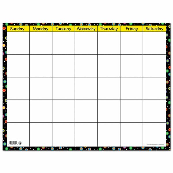 Dots on Black Small Calendar Chart CTP-1514