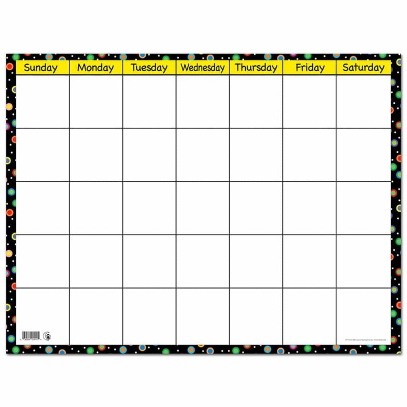 Dots on black small calendar chart ctp-1514
