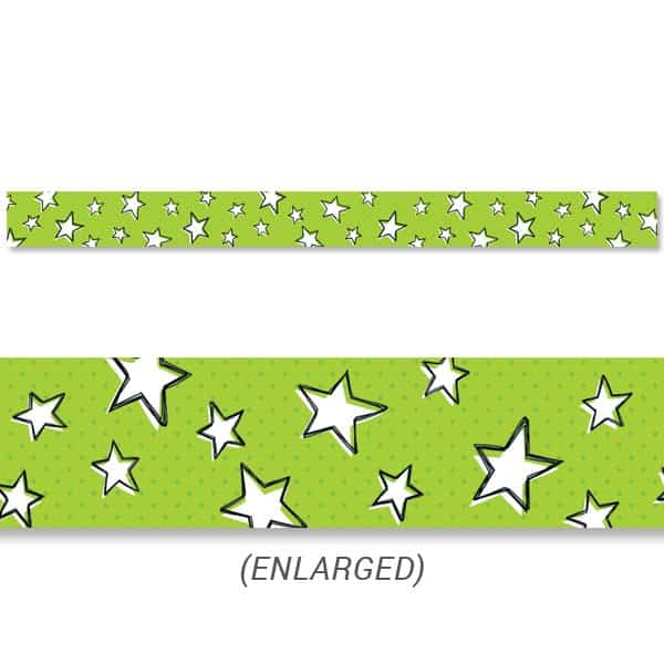 Doodle Stars on Lime Border CTP-8488