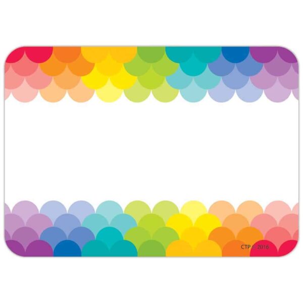 Painted Palette Rainbow Scallops Labels CTP-4821