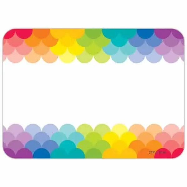 Painted Palette Rainbow Scallops Labels CTP-4821