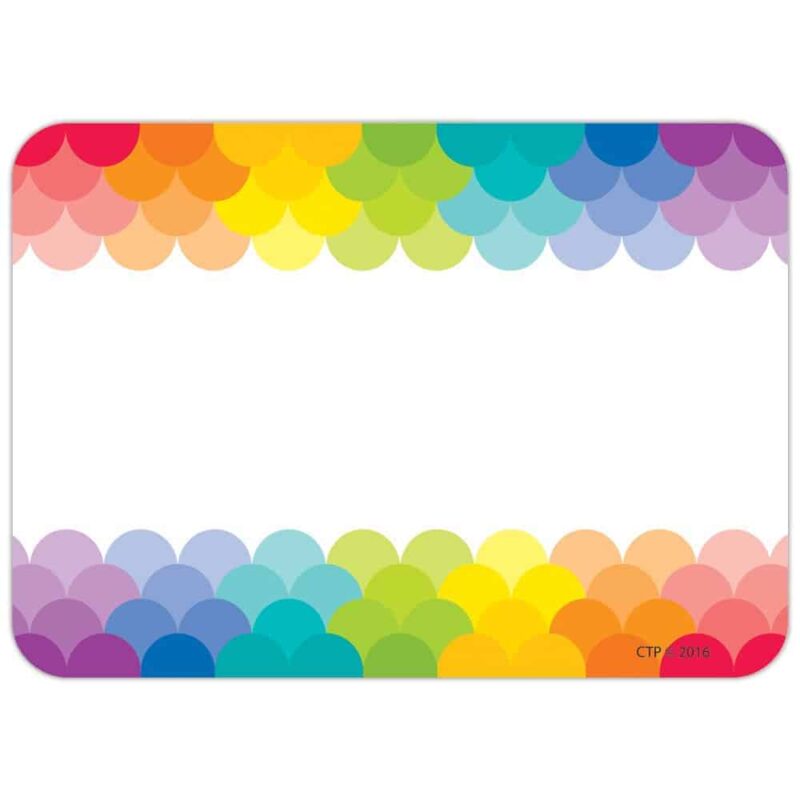 Painted palette rainbow scallops labels ctp-4821