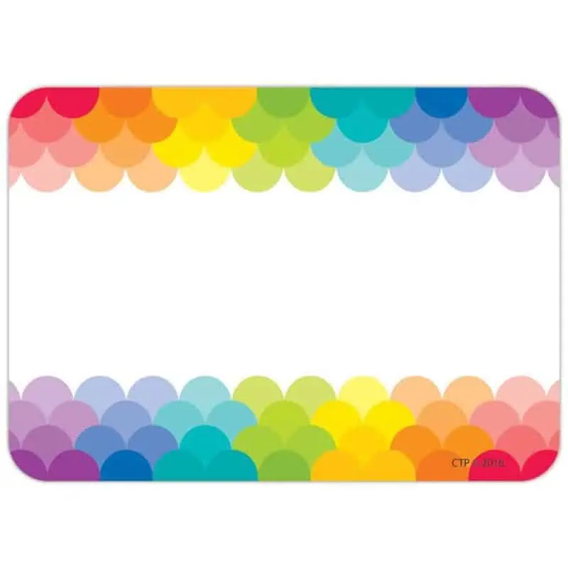 Painted Palette Rainbow Scallops Labels CTP-4821