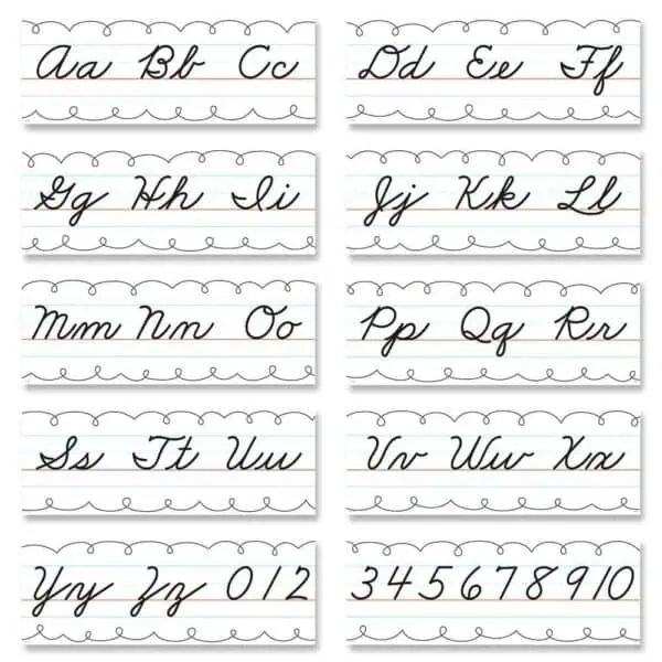 Cursive Alphabet Line Bulletin Board CTP-10171