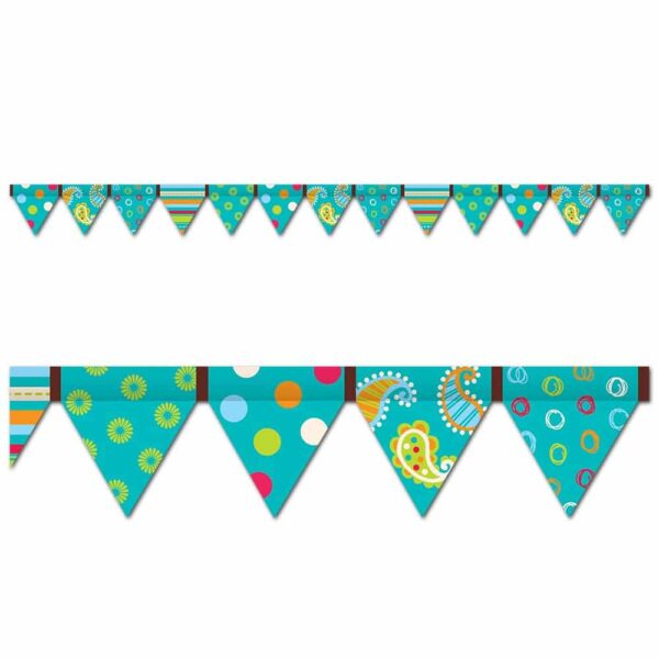 Dots on Turquoise Pennant Border CTP-7144