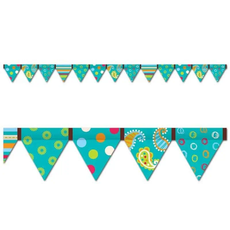 Dots on Turquoise Pennant Border CTP-7144
