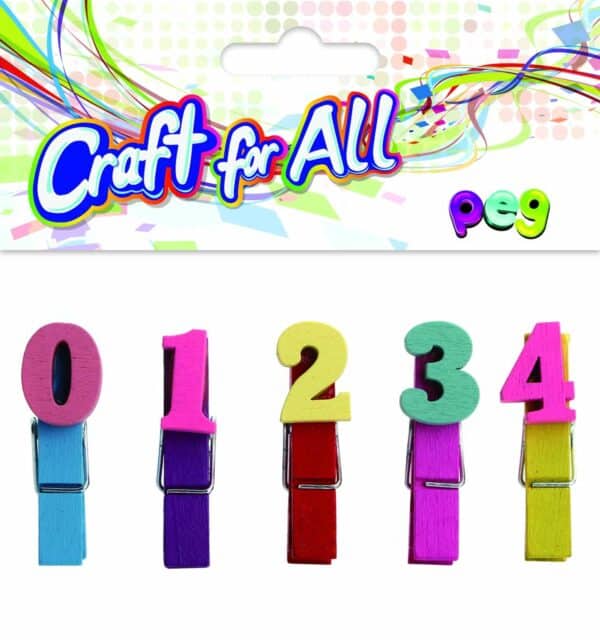 Wooden Numbers Pegs 5pcs
