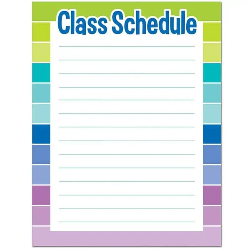 Painted Palette Class Schedule Chart CTP-1128
