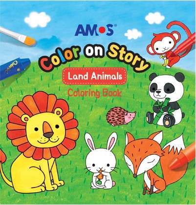 Amos color on story (mini coloring book) / land animals