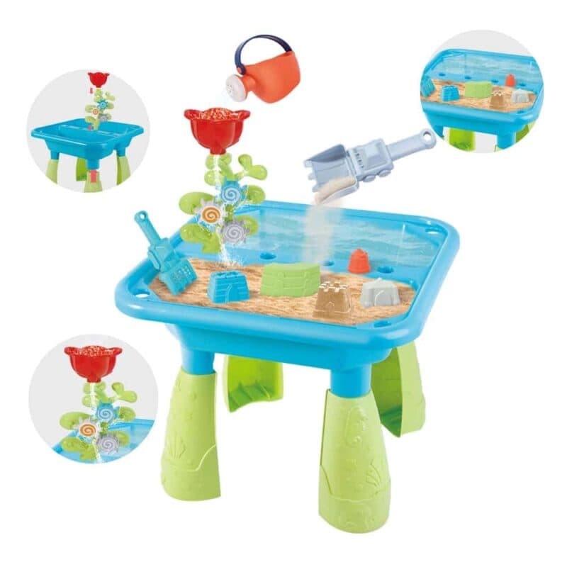 Toddler sensory sand and water table set with 9 accessories